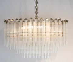 Gaetano Sciolari Clear Frosted Prism Rod Brass Oblong Chandelier - 2684393