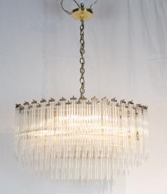 Gaetano Sciolari Clear Frosted Prism Rod Brass Oblong Chandelier - 2684398