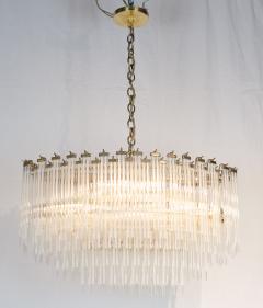 Gaetano Sciolari Clear Frosted Prism Rod Brass Oblong Chandelier - 2684399