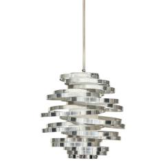 Gaetano Sciolari Cyclone Chandelier Pendant Lamp Chrome Silver Aluminum - 2844429