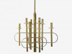Gaetano Sciolari Gaetano Sciolari Brass Metal Glass Pendant Lights Italy 1970s - 4263938