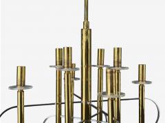 Gaetano Sciolari Gaetano Sciolari Brass Metal Glass Pendant Lights Italy 1970s - 4263943