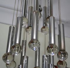 Gaetano Sciolari Gaetano Sciolari Chandelier With Chrome Tubes Crystal Balls - 597022
