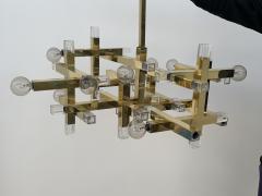 Gaetano Sciolari Gaetano Sciolari Cubic Brass and Lucite Suspension - 2635174