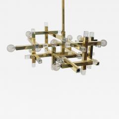 Gaetano Sciolari Gaetano Sciolari Cubic Brass and Lucite Suspension - 2667642