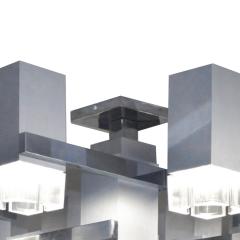 Gaetano Sciolari Gaetano Sciolari Cubist Aluminum Chandelier 1970s - 2755731