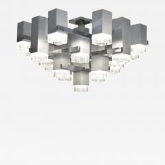 Gaetano Sciolari Gaetano Sciolari Cubist Aluminum Chandelier 1970s - 2759833