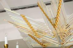 Gaetano Sciolari Gaetano Sciolari Iridescent Rod and Gold Plated Chandelier - 2132939