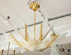 Gaetano Sciolari Gaetano Sciolari Iridescent Rod and Gold Plated Chandelier - 2132940