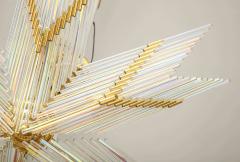 Gaetano Sciolari Gaetano Sciolari Iridescent Rod and Gold Plated Chandelier - 2132941