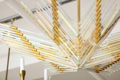 Gaetano Sciolari Gaetano Sciolari Iridescent Rod and Gold Plated Chandelier - 2132942