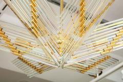 Gaetano Sciolari Gaetano Sciolari Iridescent Rod and Gold Plated Chandelier - 2132943