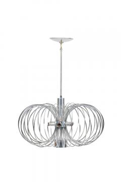 Gaetano Sciolari Gaetano Sciolari for Lightolier Italian Mid Century Round Metal Cage Chandelier - 4272655