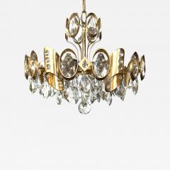 Gaetano Sciolari Gaetano Sciolari for Palwa Gilt brass and Crystal 6 light Pendant Chandelier - 3487606