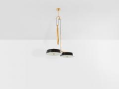 Gaetano Sciolari Gaetano Sciolari for Stilnovo painted metal brass pulley chandelier 1950 - 4454024