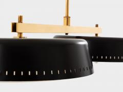 Gaetano Sciolari Gaetano Sciolari for Stilnovo painted metal brass pulley chandelier 1950 - 4454027