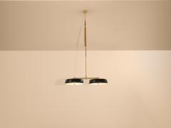 Gaetano Sciolari Gaetano Sciolari for Stilnovo painted metal brass pulley chandelier 1950 - 4454032