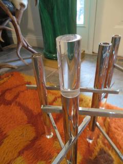 Gaetano Sciolari Gorgeous Gaetano Sciolari 1970s Chrome and Lucite Chandelier Midcentury - 1495632