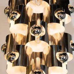 Gaetano Sciolari Italian Mid Century Modern Sculptural Polished Chrome Chandelier by Sciolari - 1459874