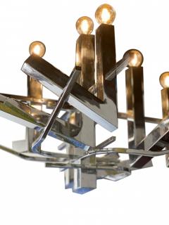 Gaetano Sciolari Italian Modern Polished Chrome 12 Light Chandelier Sciolari - 4162349