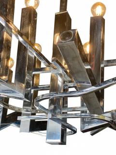 Gaetano Sciolari Italian Modern Polished Chrome 12 Light Chandelier Sciolari - 4162350