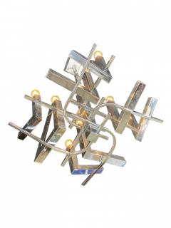 Gaetano Sciolari Italian Modern Polished Chrome 12 Light Chandelier Sciolari - 4162353