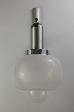 Gaetano Sciolari Italian Space Age Chromed Wall Milk Murano Glass Lamp by Gaetano Sciolari 1960s - 3095436