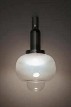 Gaetano Sciolari Italian Space Age Chromed Wall Milk Murano Glass Lamp by Gaetano Sciolari 1960s - 3095445