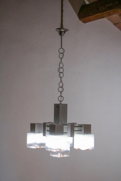 Gaetano Sciolari Italian Space Age Cubic Chandelier by Gaetano Sciolari for Mazzega 1970s - 2601793