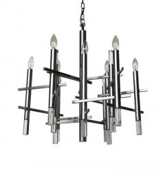 Gaetano Sciolari Large Mid Century Modern Italian Chrome Lucite Chandelier by Gaetano Sciolari - 3663056