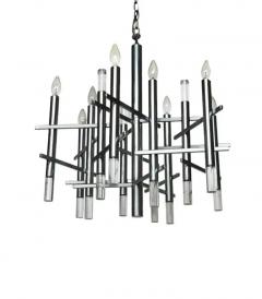 Gaetano Sciolari Large Mid Century Modern Italian Chrome Lucite Chandelier by Gaetano Sciolari - 3663068