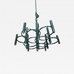 Gaetano Sciolari MODERNIST CHROME TUBULAR SPIRAL CHANDELIER BY GAETANO SCIOLARI - 3341469