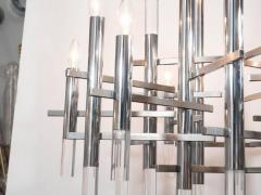 Gaetano Sciolari Mid Century Chrome and Lucite Segment Chandelier by Gaetano Sciolari - 1460984
