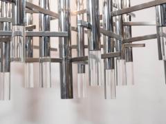 Gaetano Sciolari Mid Century Chrome and Lucite Segment Chandelier by Gaetano Sciolari - 1460985