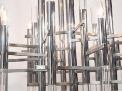 Gaetano Sciolari Mid Century Chrome and Lucite Segment Chandelier by Gaetano Sciolari - 1460988