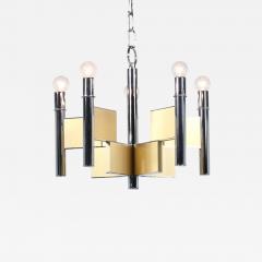 Gaetano Sciolari Mid Century Modern Chrome Brass Chandelier by Gaetano Sciolari - 2678338