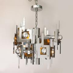 Gaetano Sciolari Mid Century Modernist Eight Arm Chrome Brass Chandelier by Gaetano Sciolari - 3553741