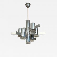 Gaetano Sciolari Modernist 7 Light Ceiling Fixture by Sciolari in Steel Glass - 3789619