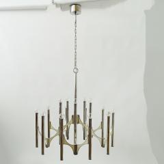 Gaetano Sciolari Monumental Silver Plated Brass Chandelier by Gaetano Sciolari Italy 1960s - 3536980