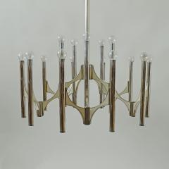 Gaetano Sciolari Monumental Silver Plated Brass Chandelier by Gaetano Sciolari Italy 1960s - 3536981