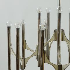 Gaetano Sciolari Monumental Silver Plated Brass Chandelier by Gaetano Sciolari Italy 1960s - 3536983
