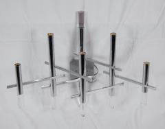 Gaetano Sciolari Multi Armed Geometric Chromed and Lucite Sconces - 2964090