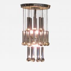 Gaetano Sciolari Pair of Scolari Italian Modern Polished Chrome Chandeliers - 4162370