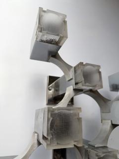 Gaetano Sciolari Pair of Sconces Cubic Metal Chrome and Lucite by Sciolari Italy 1970s - 4413784