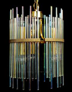 Gaetano Sciolari Rainbow Crystal Rod and Brass Chandelier or Lantern by Gaetano Sciolari 1960s - 1910354