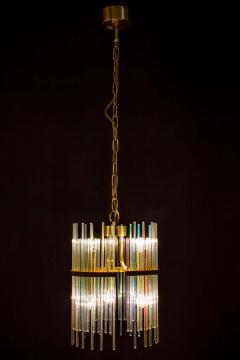 Gaetano Sciolari Rainbow Crystal Rod and Brass Chandelier or Lantern by Gaetano Sciolari 1960s - 1910355