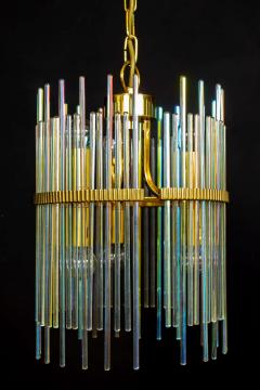 Gaetano Sciolari Rainbow Crystal Rod and Brass Chandelier or Lantern by Gaetano Sciolari 1960s - 1910360