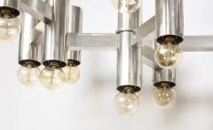 Gaetano Sciolari Stainless Steel Alveolus Chandelier by Sciolari Italy c 1970s - 2057784