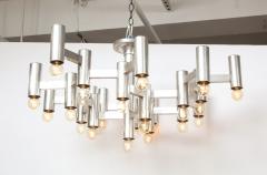 Gaetano Sciolari Stainless Steel Alveolus Chandelier by Sciolari Italy c 1970s - 2057787
