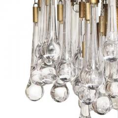 Gaetano Sciolari Willy Rizzo for BD Lumica Glass Teardrop and Brass Pendant 1970s - 3222297